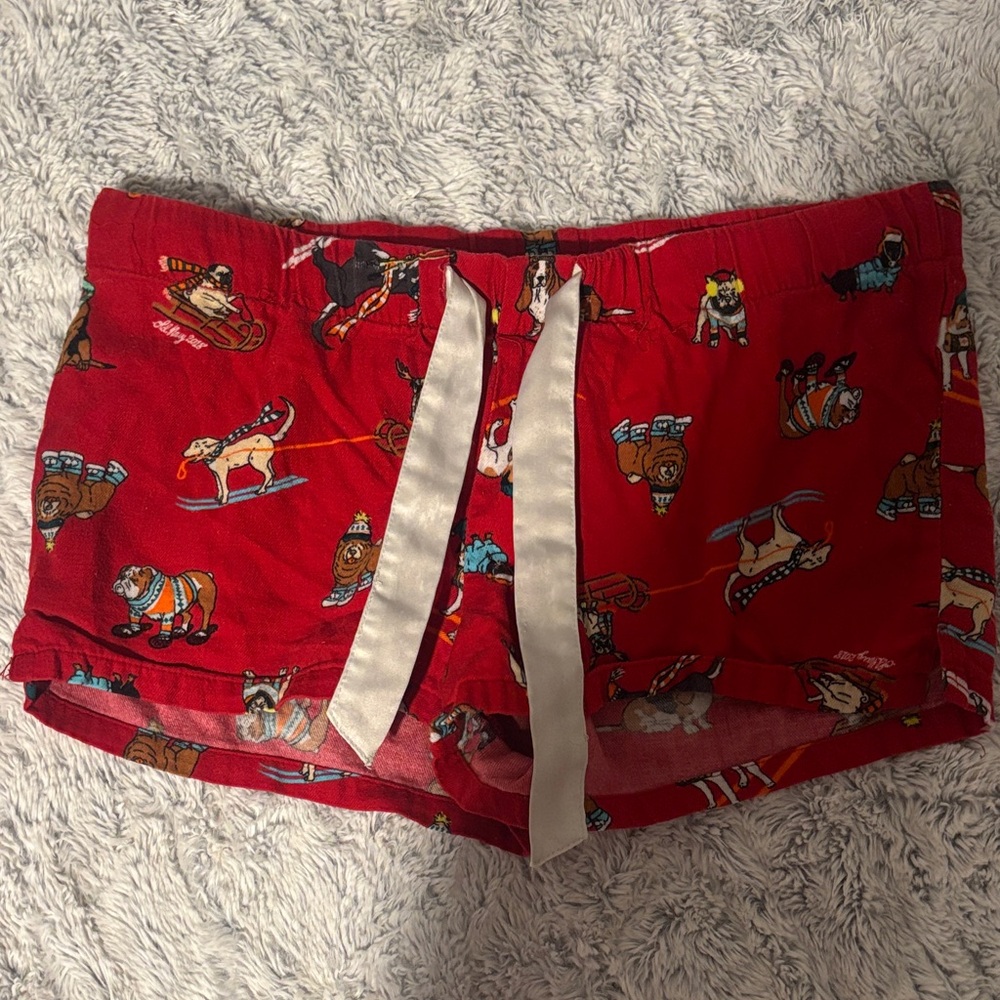 Old Navy Red Pajama Shorts with Dog Print